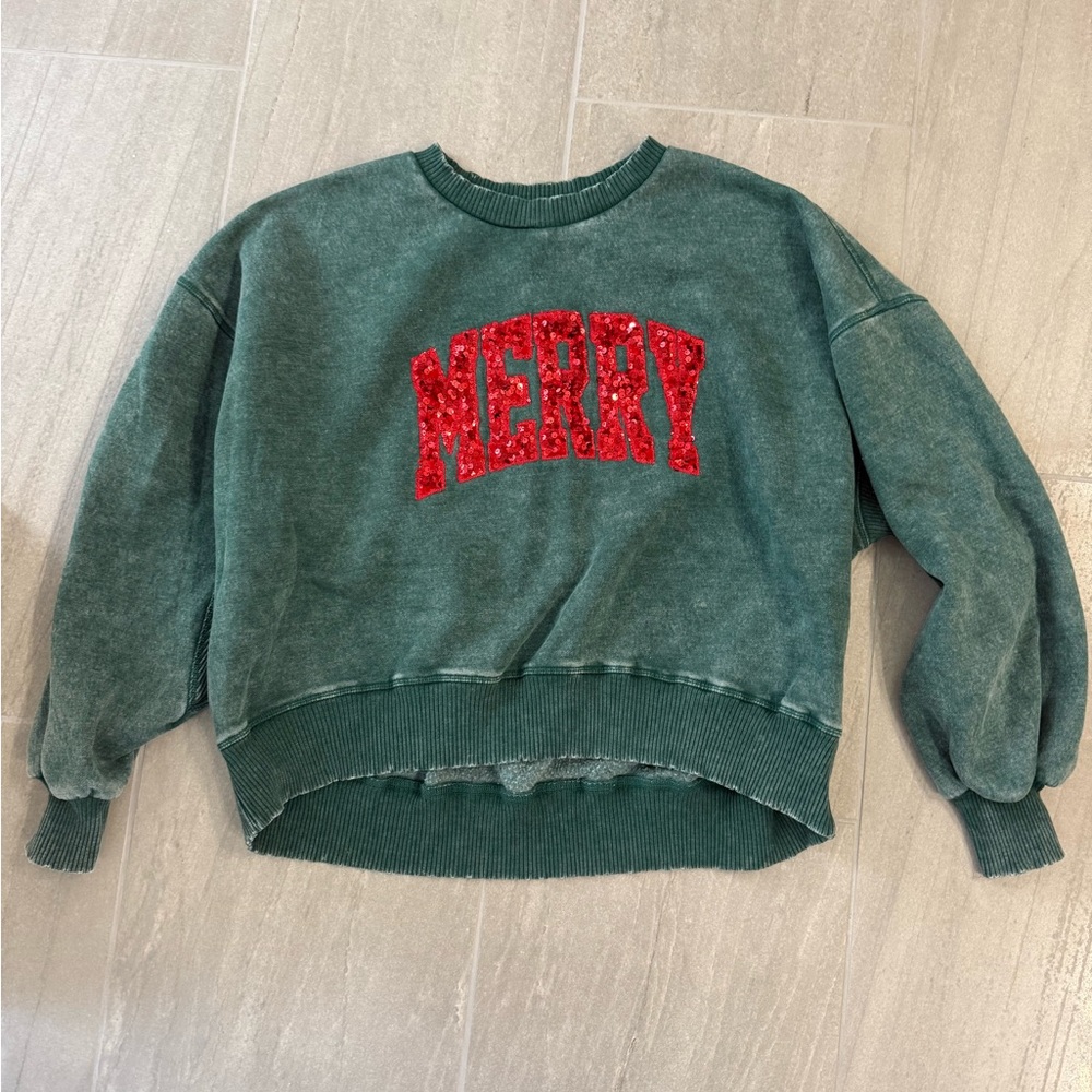 Green Merry cropped sweatshirt.  Never worn